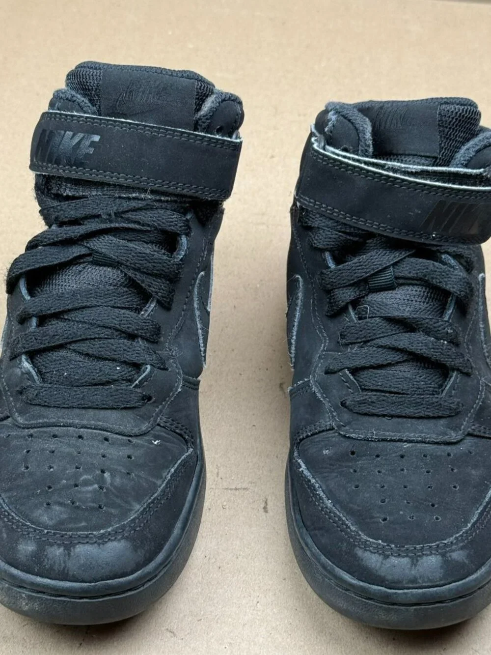 Youth Nike Black High-Top Sneakers - Size 4.5Y with new extra laces damage